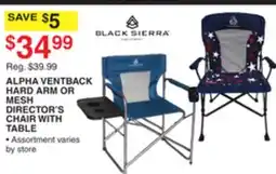 Dunham's Sports BLACK SIERRA ALPHA VENTBACK HARD ARM OR MESH DIRECTOR'S CHAIR WITH TABLE offer