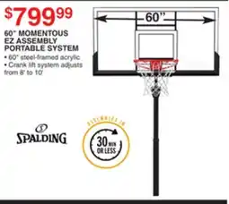 Dunham's Sports 60 MOMENTOUS EZ ASSEMBLY PORTABLE SYSTEM offer