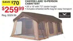 Dunham's Sports CANYON LAKE 10-PERSON CABIN TENT offer