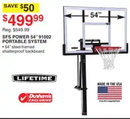 Dunham's Sports LIFETIME SFS POWER 54 91002 PORTABLE SYSTEM offer