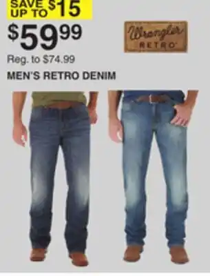 Dunham's Sports WRANGLER MEN'S RETRO DENIM offer