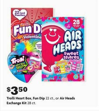 Family Dollar Trolli Heart Box, Fun Dip Or Air Heads Exchange Kit offer