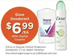 Kroger Dove Deodorant offer