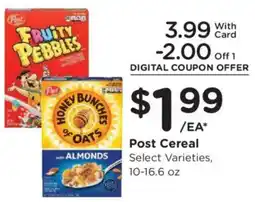 Kroger Post cereal offer