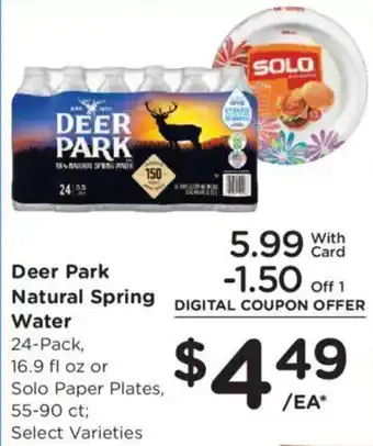 Kroger Deer Park Natural Spring Water offer