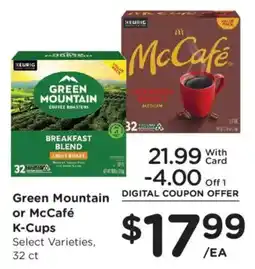 Kroger Green Mountain or McCafé K-Cups offer