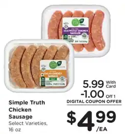 Kroger Simple Truth Chicken Sausage offer