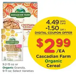 Kroger Cascadian Farm Organic Cereal offer