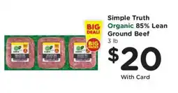 Kroger Simple Truth organic 85% lean ground beef offer