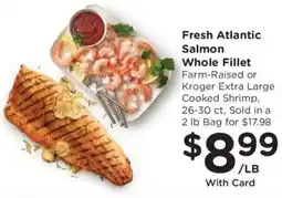 Kroger Fresh Atlantic Salmon Whole Fillet offer