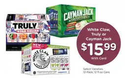 Kroger White Claw, Truly or Cayman Jack offer