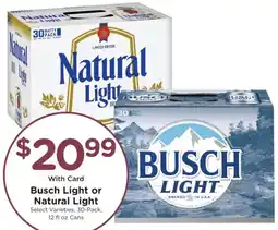 Kroger Busch Light or Natural Light offer