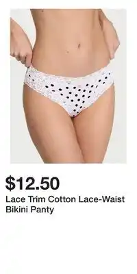 Victoria's Secret Lace Trim Cotton Lace-Waist Bikini Panty offer