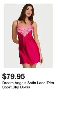 Victoria's Secret Dream Angels Satin Lace-Trim Short Slip Dress offer