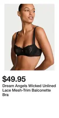 Victoria's Secret Dream Angels Wicked Unlined Lace Mesh-Trim Balconette Bra offer