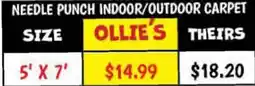 Ollie's 5' X 7' NEEDLE PUNCH INDOOR/OUTDOOR CARPET offer