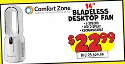 Ollie's Comfort Zone 14 BLADELESS DESKTOP FAN offer