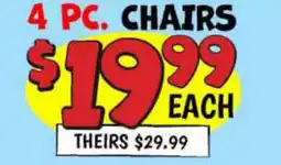 Ollie's 4 PC. CHAIRS offer
