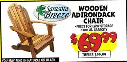 Ollie's WOODEN ADIRONDACK CHAIR offer