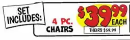 Ollie's 4 PC. CHAIRS offer