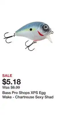Cabela's Bass Pro Shops XPS Egg Wake - Chartreuse Sexy Shad offer
