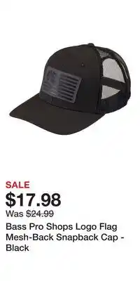 Cabela's Bass Pro Shops Logo Flag Mesh-Back Snapback Cap - Black offer