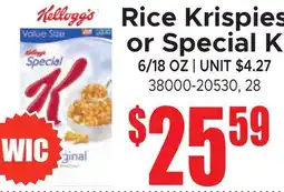 Jetro Rice Krispies or Special K offer