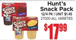 Jetro Hunt's Snack Pack offer