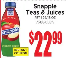 Jetro Snapple Teas & Juices offer