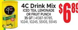 Jetro 4C Drink Mix ICED TEA, LEMONADE OR FRUIT PUNCH offer