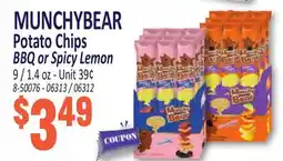 Jetro MUNCHYBEAR Potato Chips BBQ or Spicy Lemon offer