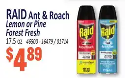 Jetro RAID Ant & Roach Lemon or Pine Forest Fresh offer
