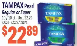 Jetro TAMPAX Pearl Regular or Super offer