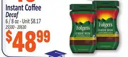Jetro Folgers Instant Coffee Decaf offer