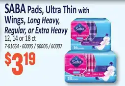 Jetro SABA Pads, Ultra Thin with Wings, Long Heavy, Regular, or Extra Heavy offer