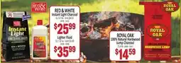Jetro RED & WHITE Instant Light Charcoal, LIGHT Fluid, ROYAL OAK Hardwood Lump offer