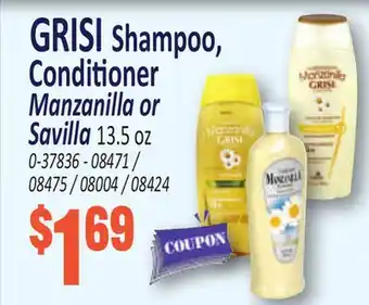 Jetro GRISI Shampoo, Conditioner Manzanilla or Savilla offer