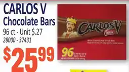Jetro CARLOS V Chocolate Bars offer