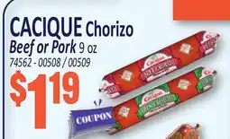 Jetro CACIQUE Chorizo Beef or Pork offer