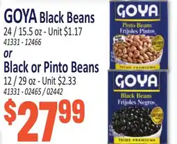 Jetro Black or Pinto Beans offer