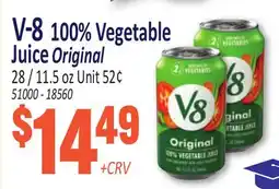 Jetro V-8 100% Vegetable Juice Original offer