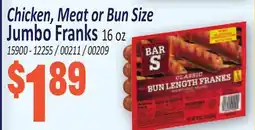 Jetro Chicken, Meat or Bun Size Jumbo Franks offer