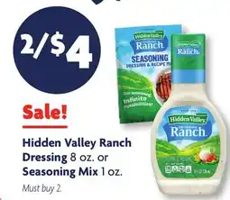 Family Dollar Hidden Valley Ranch Dressing 8 oz. or Seasoning Mix 1 oz offer