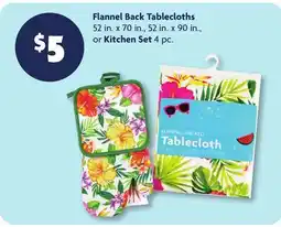 Family Dollar Flannel Back Tablecloths offer