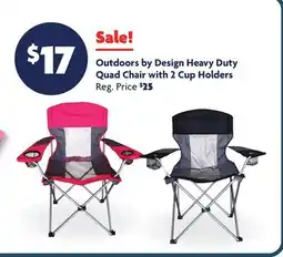 Family Dollar Outdoors by Design Heavy Duty Quad Chair with 2 Cup Holders offer