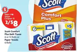 Family Dollar Scott Comfort Plus Bath Tissue 6 or 12 Rolls or Paper Towels 6 Rolls offer