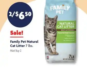 Family Dollar Family Pet Natural Cat Litter offer