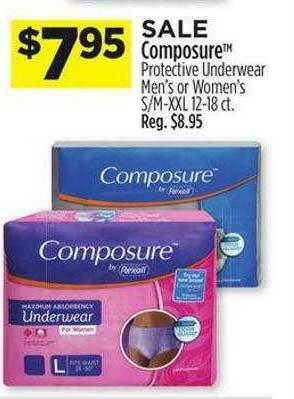 Dollar General Composure Protective Underwear Men's Or Women's offer