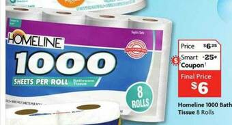 Family Dollar Homeline 1000 Bath Tissue offer