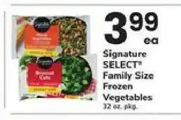 Safeway Signature SELECT Family Size Frozen Vegetables offer